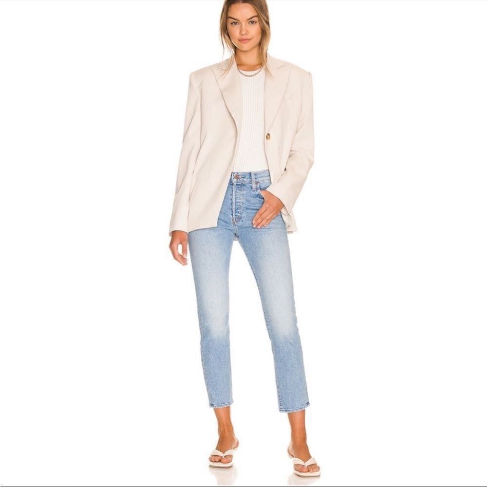 Mother Blue Denim Distressed The Scrapper Ankle Factory Fading Jeans Casual